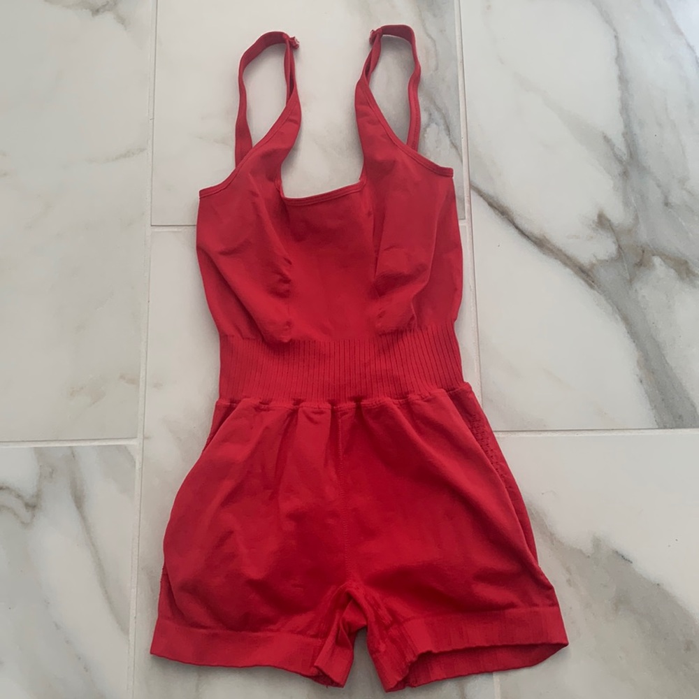 Free People Red/Pink Runsie